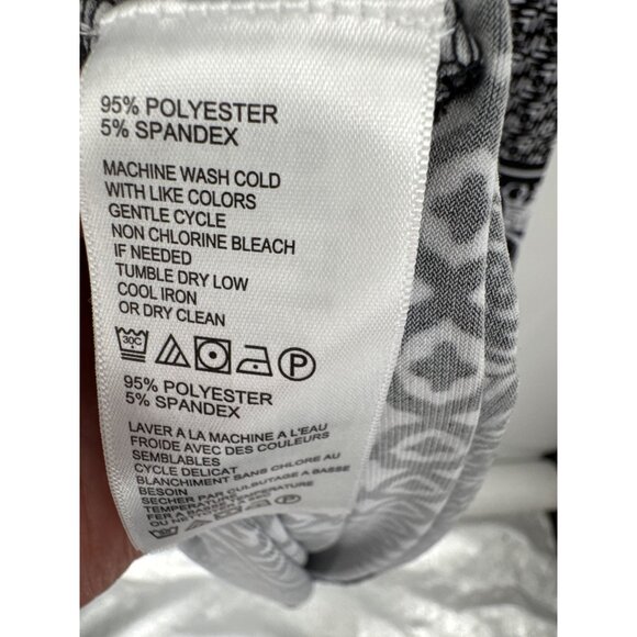 Tommy Bahama Maxi Dress size Large Tropical Terrazza Black white Print Shelf Bra - Picture 6 of 7